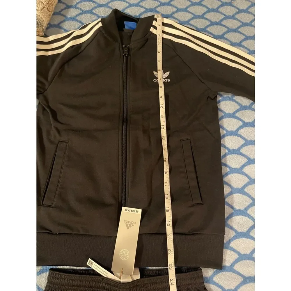 Adidas boys stripe jacket and Shorts size medium 11/12